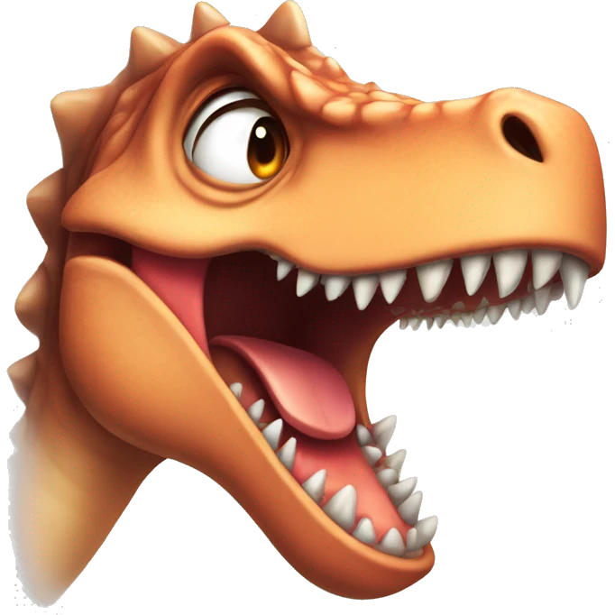 the angry dinosaur blushed with anger emoji