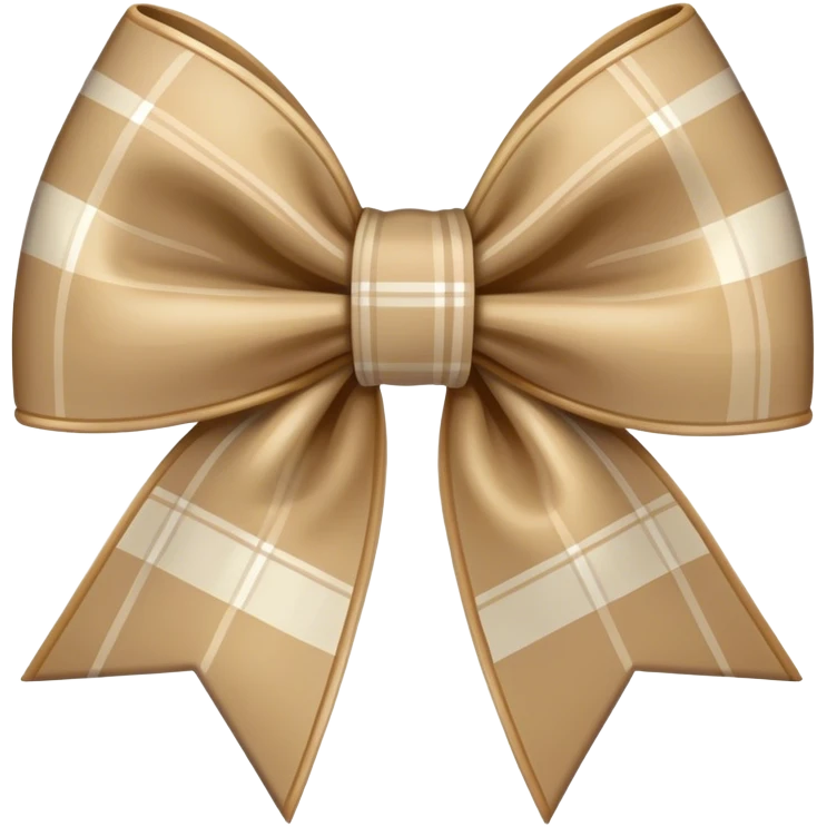 beige plaid bow emoji