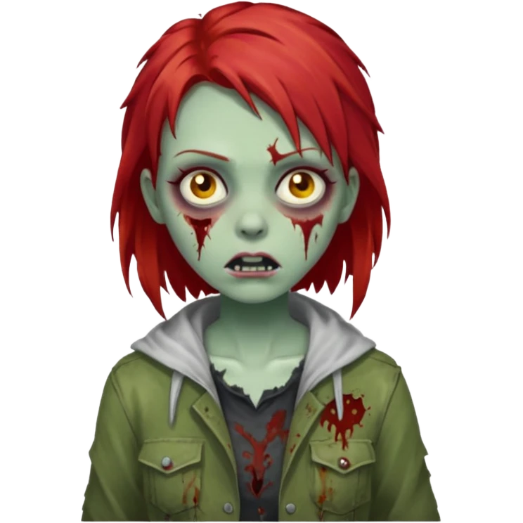 garota zumbi com o cabelo vermelho emoji