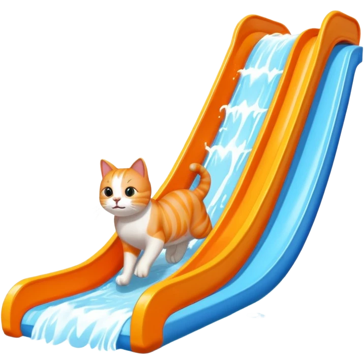 cat going down a waterslide  emoji