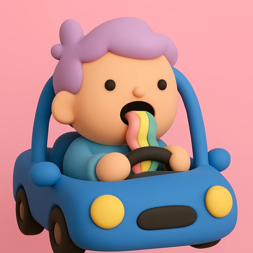 person driving a car emoji