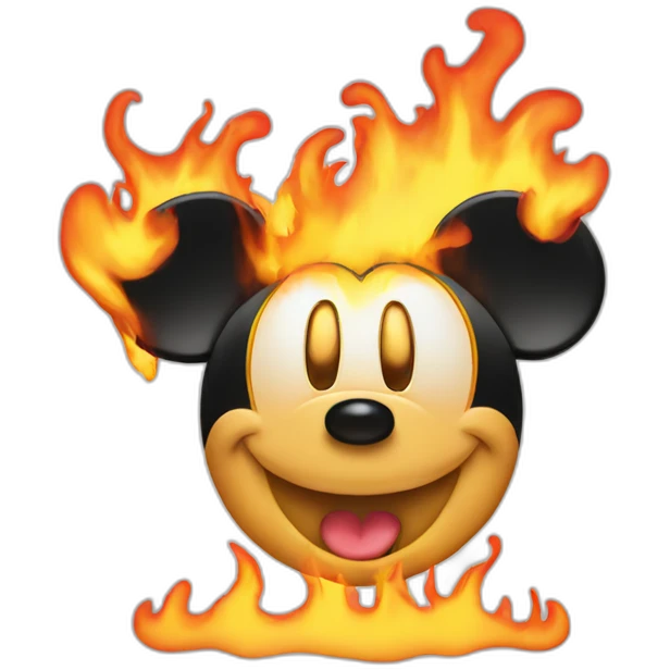 mickey mouse on fire emoji
