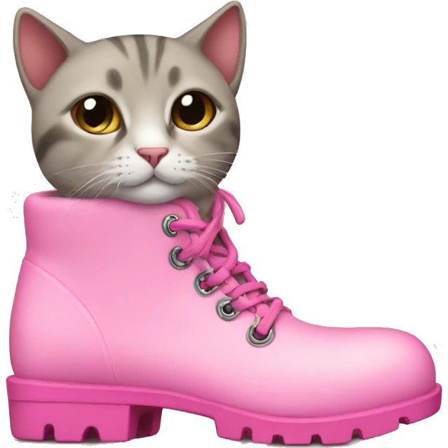 cat with pink boots emoji