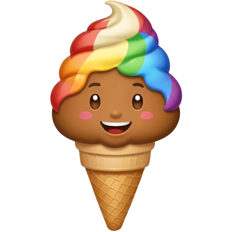 Poop emoji farting rainbows eating ice cream emoji