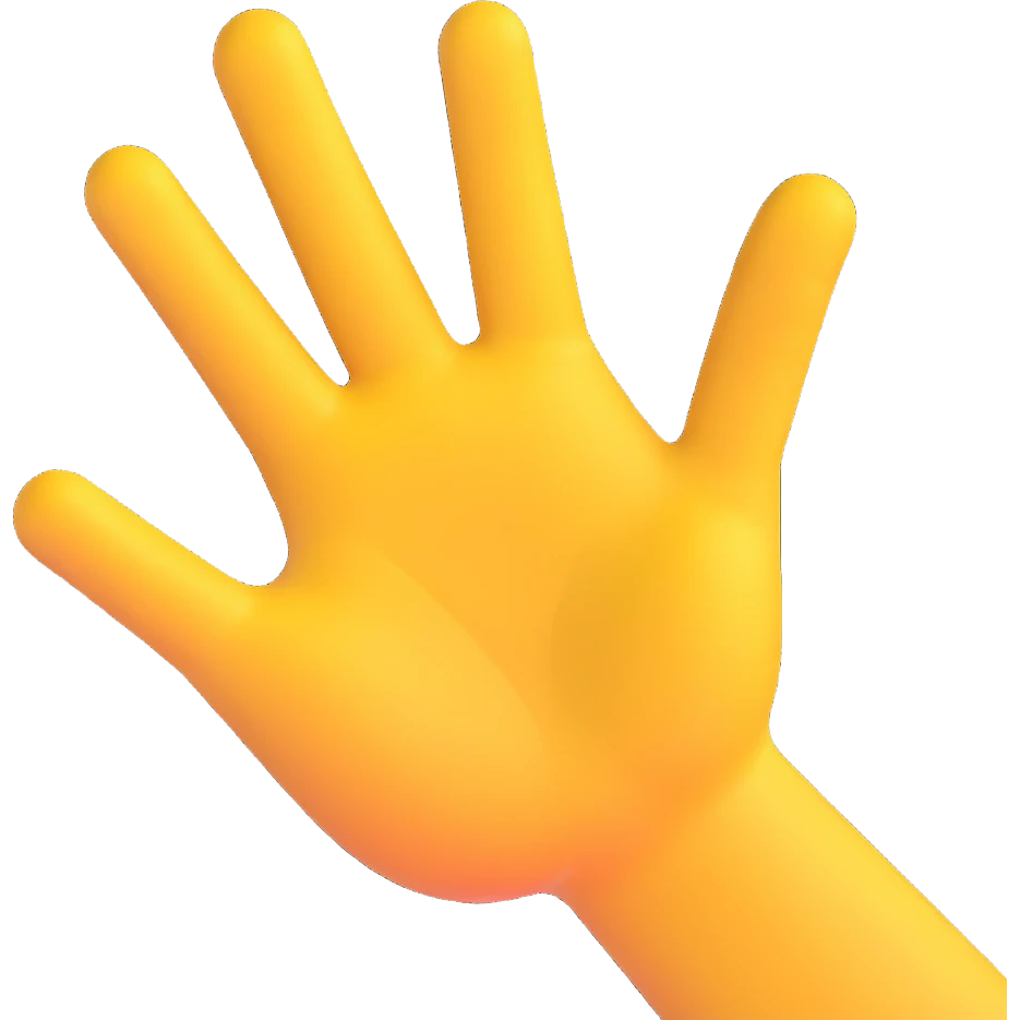 a hand, 3D emoji style emoji