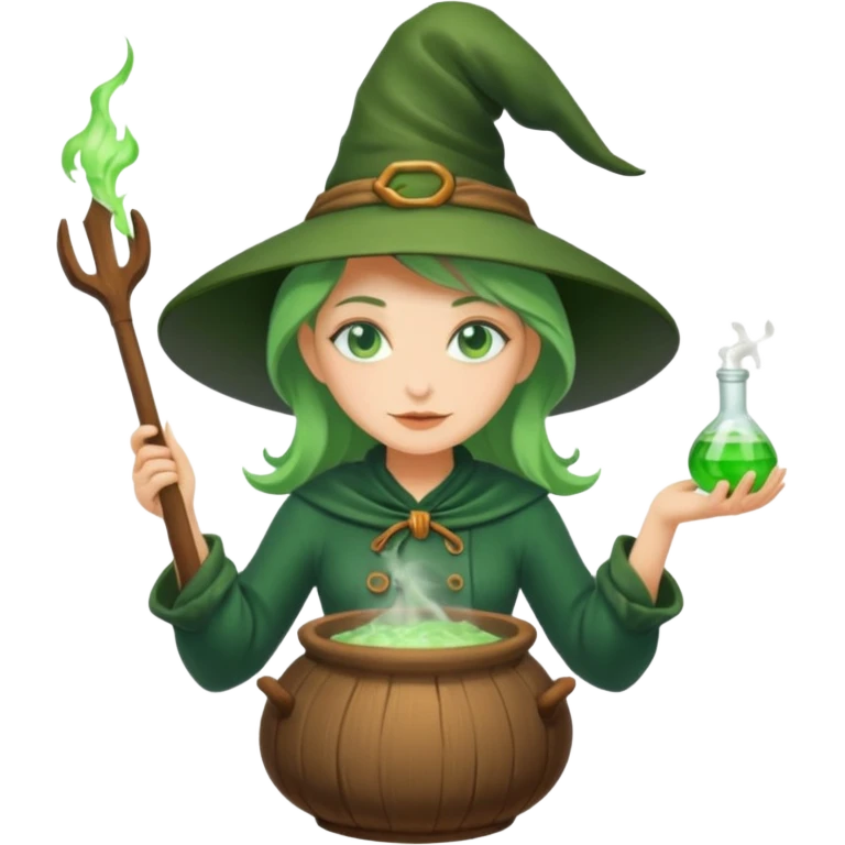 green witch cooking potion emoji