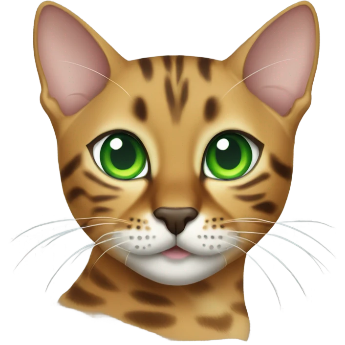 bengal cat with green eyes emoji