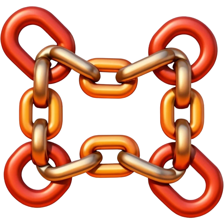 red orange two chain link emoji