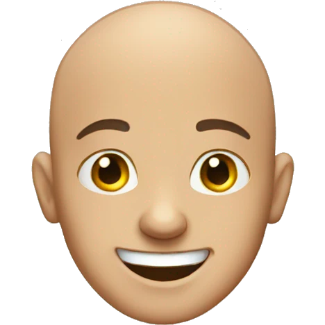 bald boy smiling at viewer emoji
