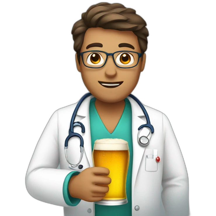 doctor with a beer emoji