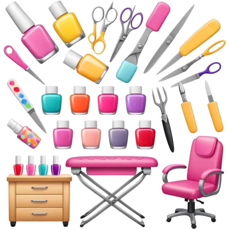 Create a cohesive and stylish set of emojis specifically for a professional nail technician.  emoji
