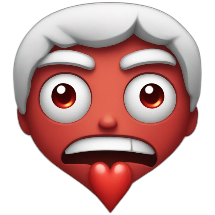 Angry Pleading eyes with heart emoji