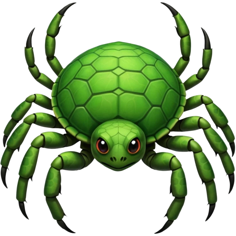 Green Half turtle half spider emoji