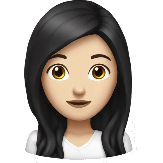 white girl with brown long black hair  emoji
