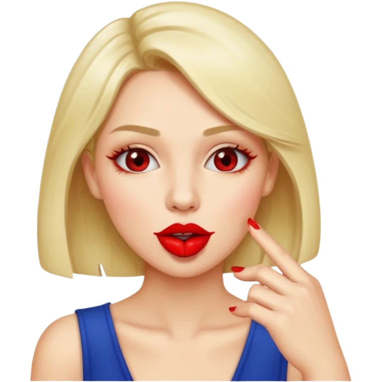 Una mujer mordiendose el dedo, sin la lengua para afuera y que el dedo este más omenos adentrod de la boca emoji