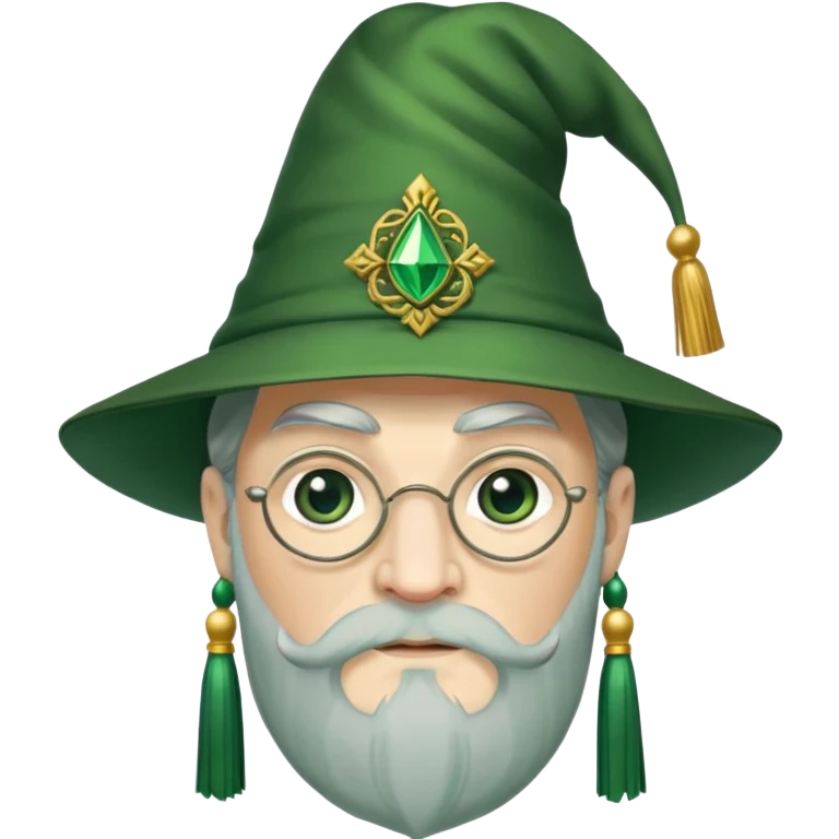 albus dumbledore from harry potter with green dumbledore headmaster tassel hat and decorative motifs emoji