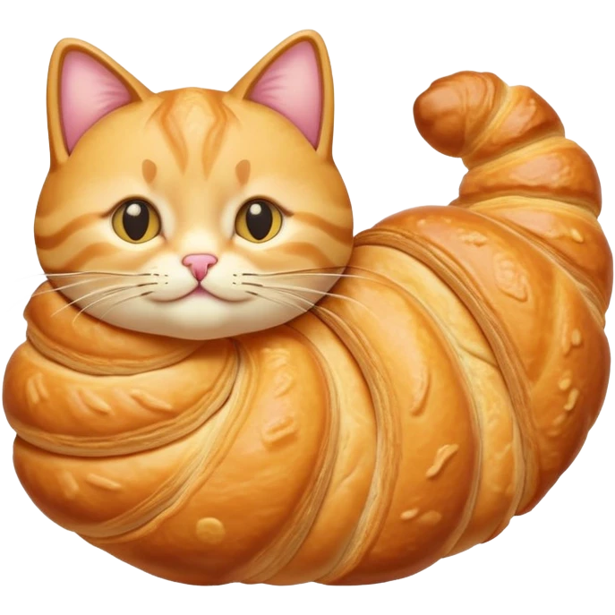 cat shaped like a croissant emoji