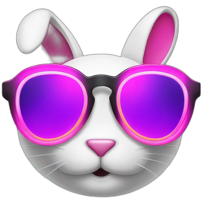 neon bunny sunglasses emoji