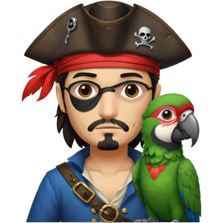 pirate and parrot emoji