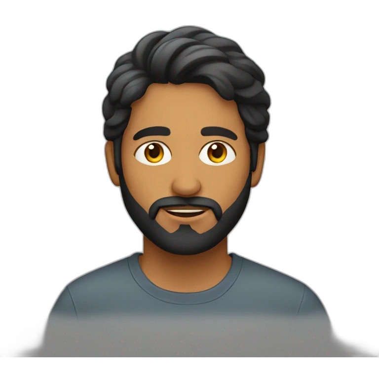 Young Indian Adult with fair complex and beard emoji