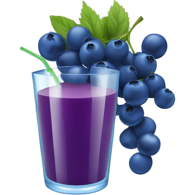 Blue berries being juiced emoji