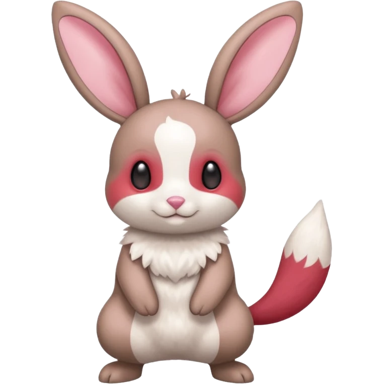 Plusle-Minccino-Bunnelby-fusion, full body emoji