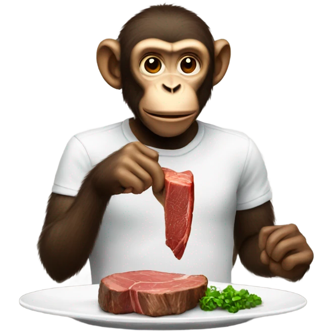 monkey eating steak emoji