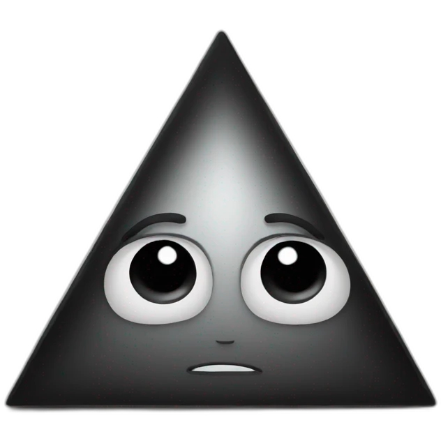 Black triangle with a face emoji