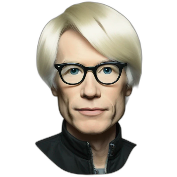 portrait of andy warhol emoji