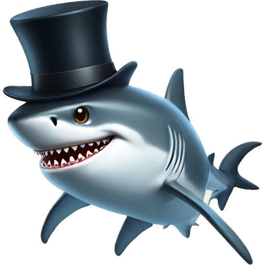 shark with tophat emoji