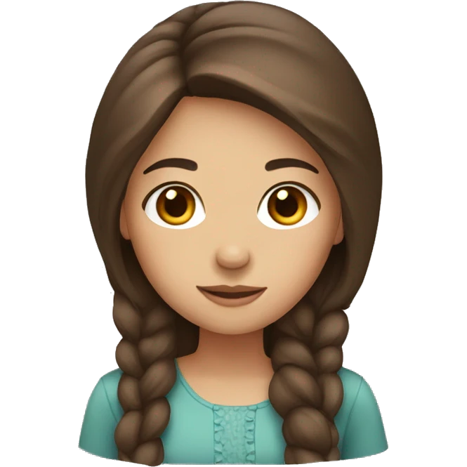 Girl with brown hair and brown eyes emoji