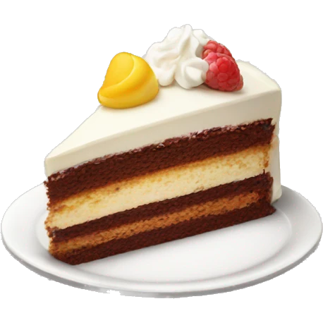 slice of cake on white emoji