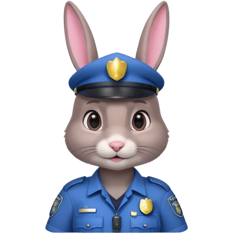 Judy Hopps (gray rabbit with police suit, without a cap) from the Zootopia Disney movie emoji
