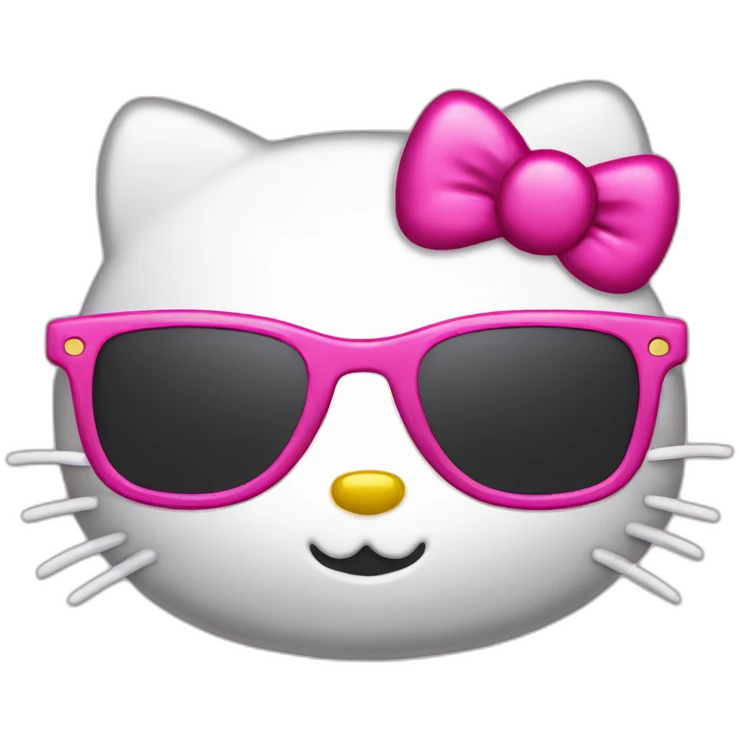 Hello kitty avec des lunettes de soleil emoji