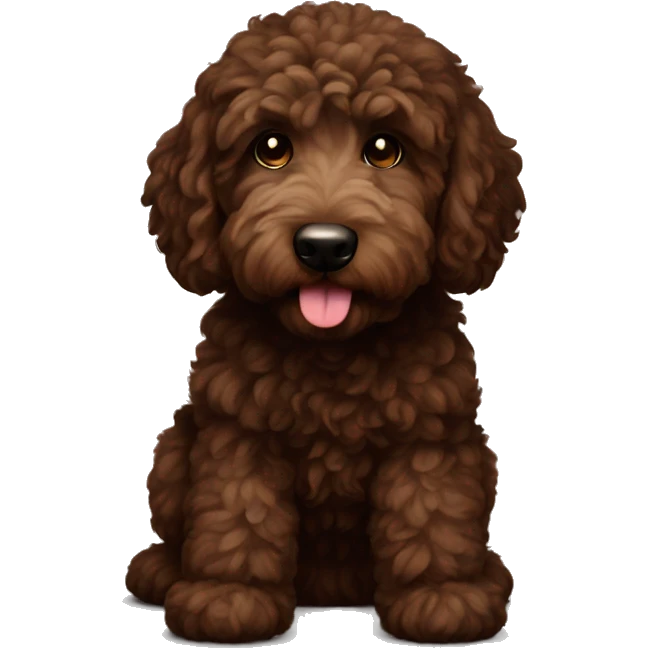 Dark brown goldendoodle  emoji