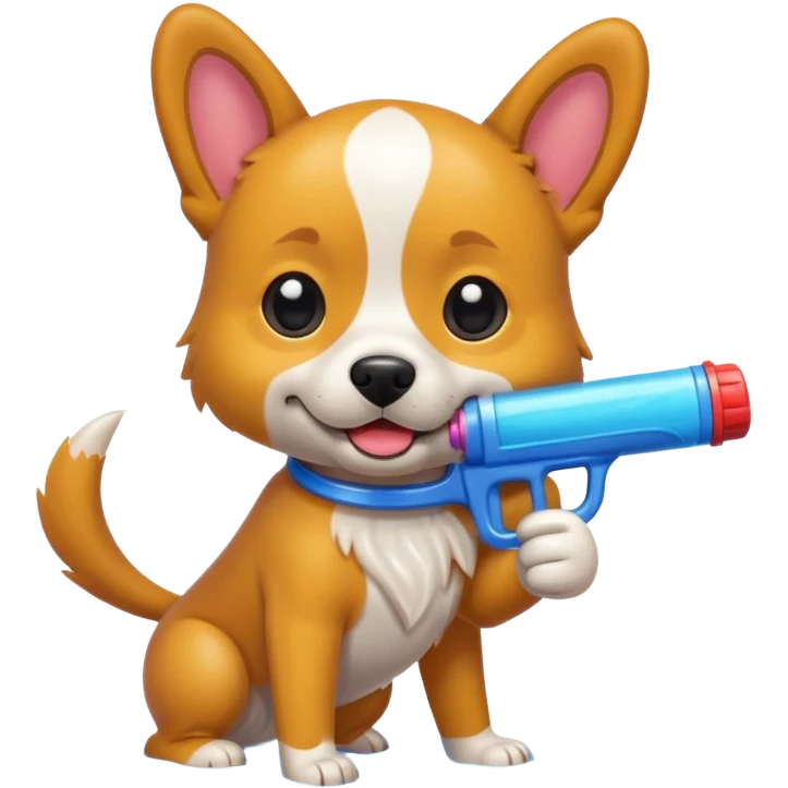 Dog with water gun emoji