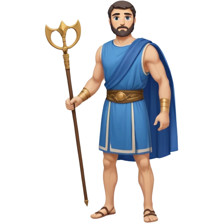 ancient greek man full length no weapons blue tunic emoji