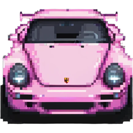 full view of a pink porsche sports car emoji