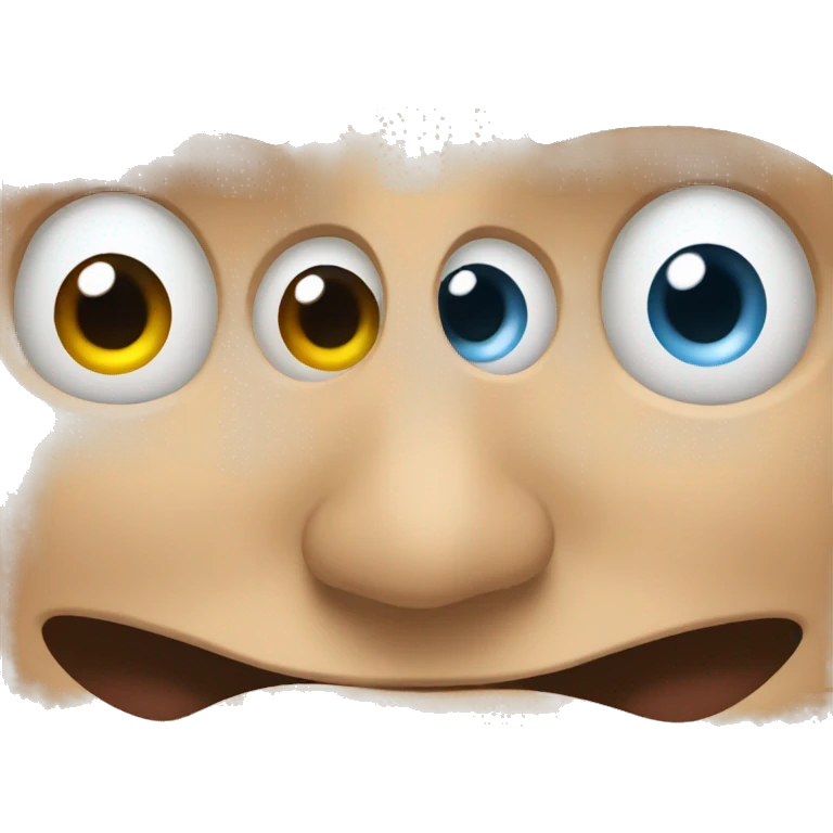 surprised face, left eye small, right eye large emoji