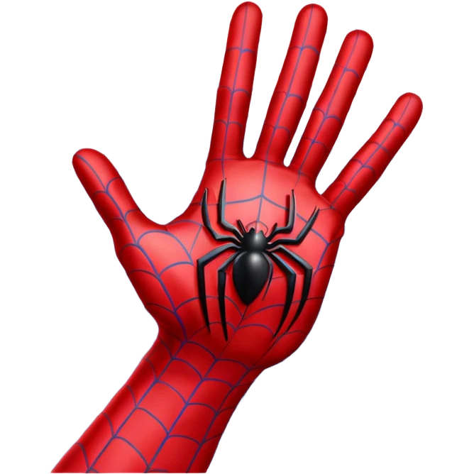 Spider man hand with spicy sense emoji