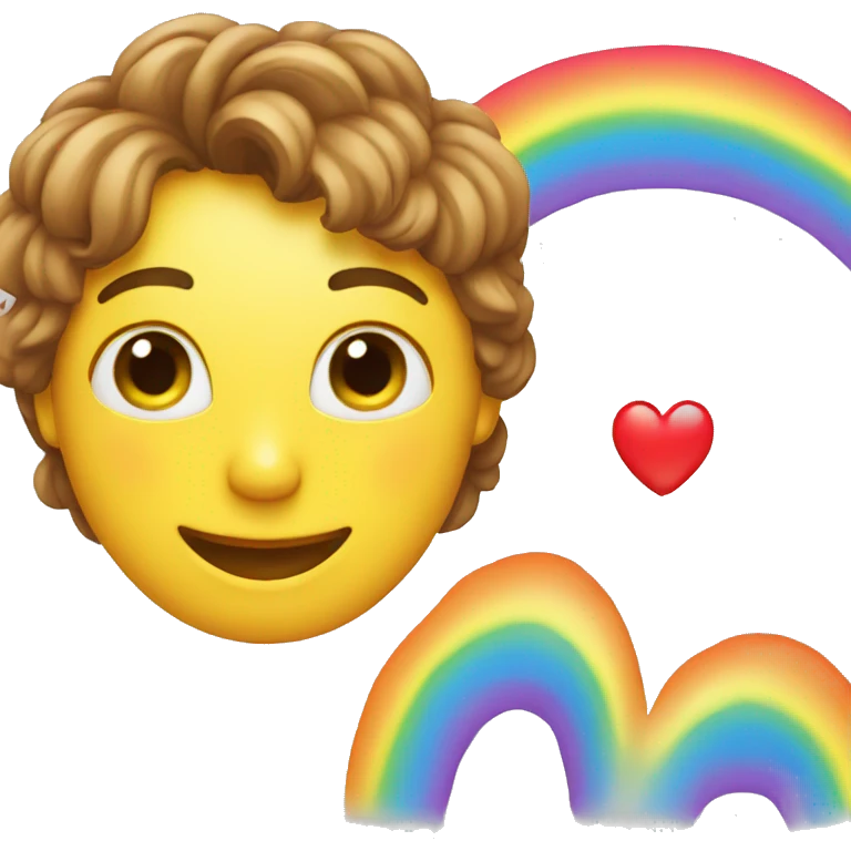 heart and rainbow and face emoji