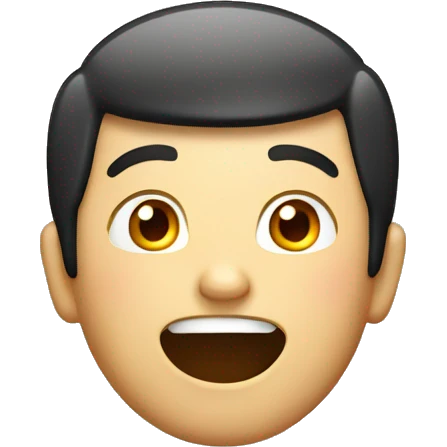 Smiling Chinese man have a surprised emoji