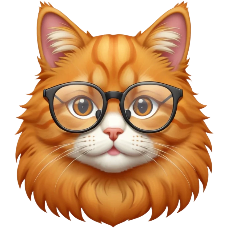 Orange tabi cat wearing glasses emoji