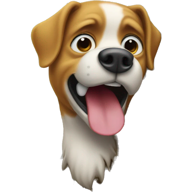 Dog cry behinde tree emoji