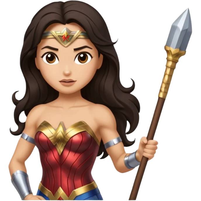 Wonder Woman holding baton emoji