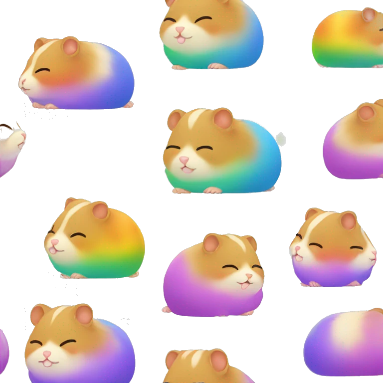 Very sleepy rainbow hamster emoji