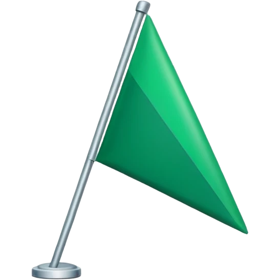 A green flag with sharp edge exact like this flag "🚩" emoji