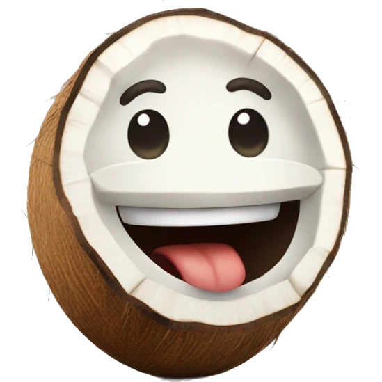Happy coconut emoji