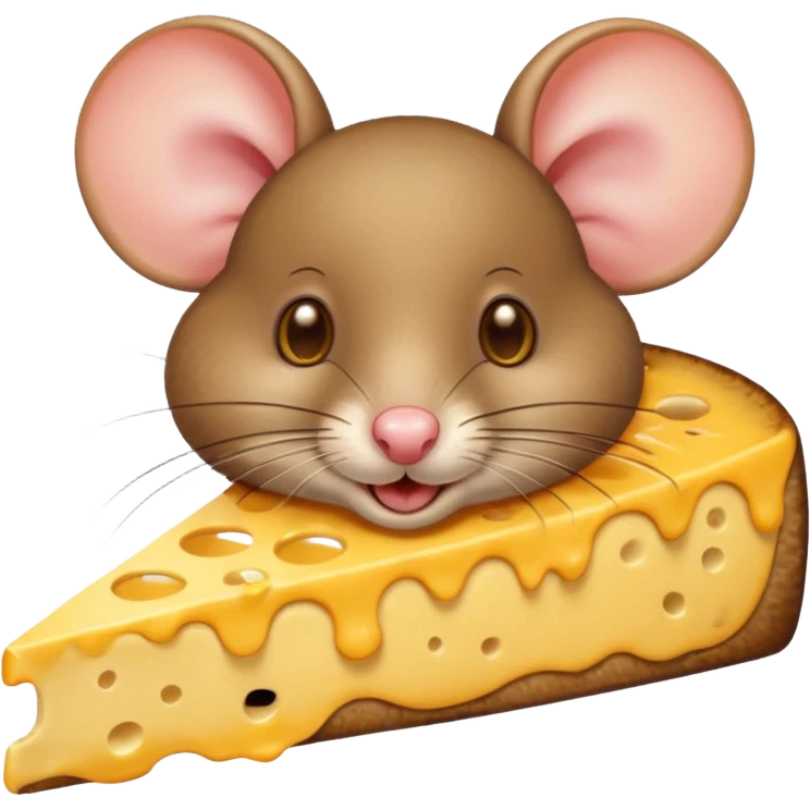 emoji di un topo con gli occhi a cuore che mangia il formaggio emoji