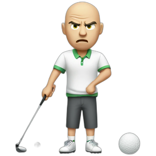 Bald angry golfer emoji